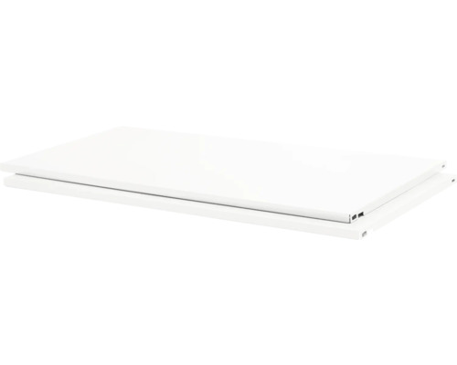 Stalen plank, 80 cm breed x 40 cm diep, wit, 2 stuks