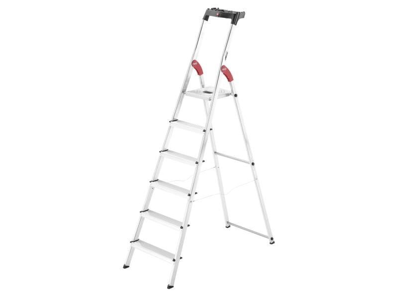 Hailo Stehleiter L60 6 Stufen Die praktische Alu-Sicherheits-Haushaltsleiter