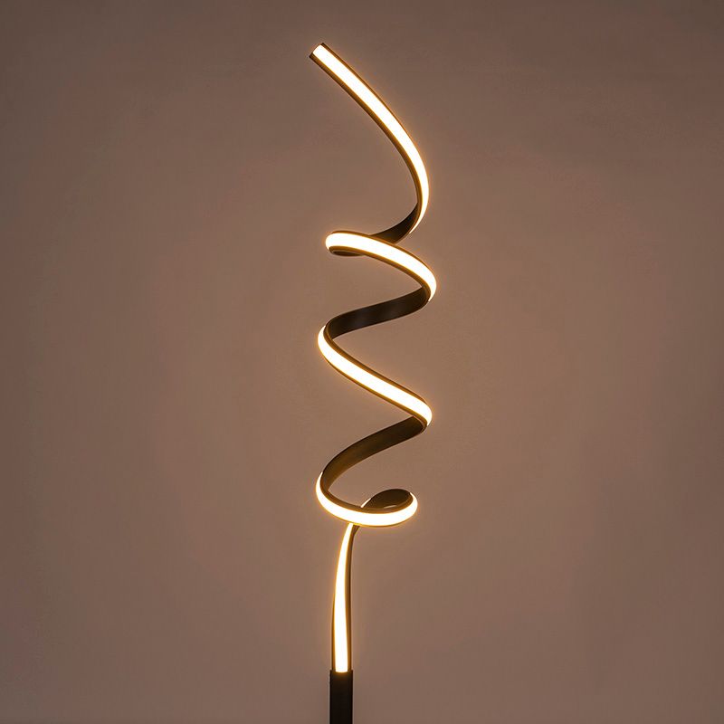 Design vloerlamp zwart incl. LED en dimmer - Twisted