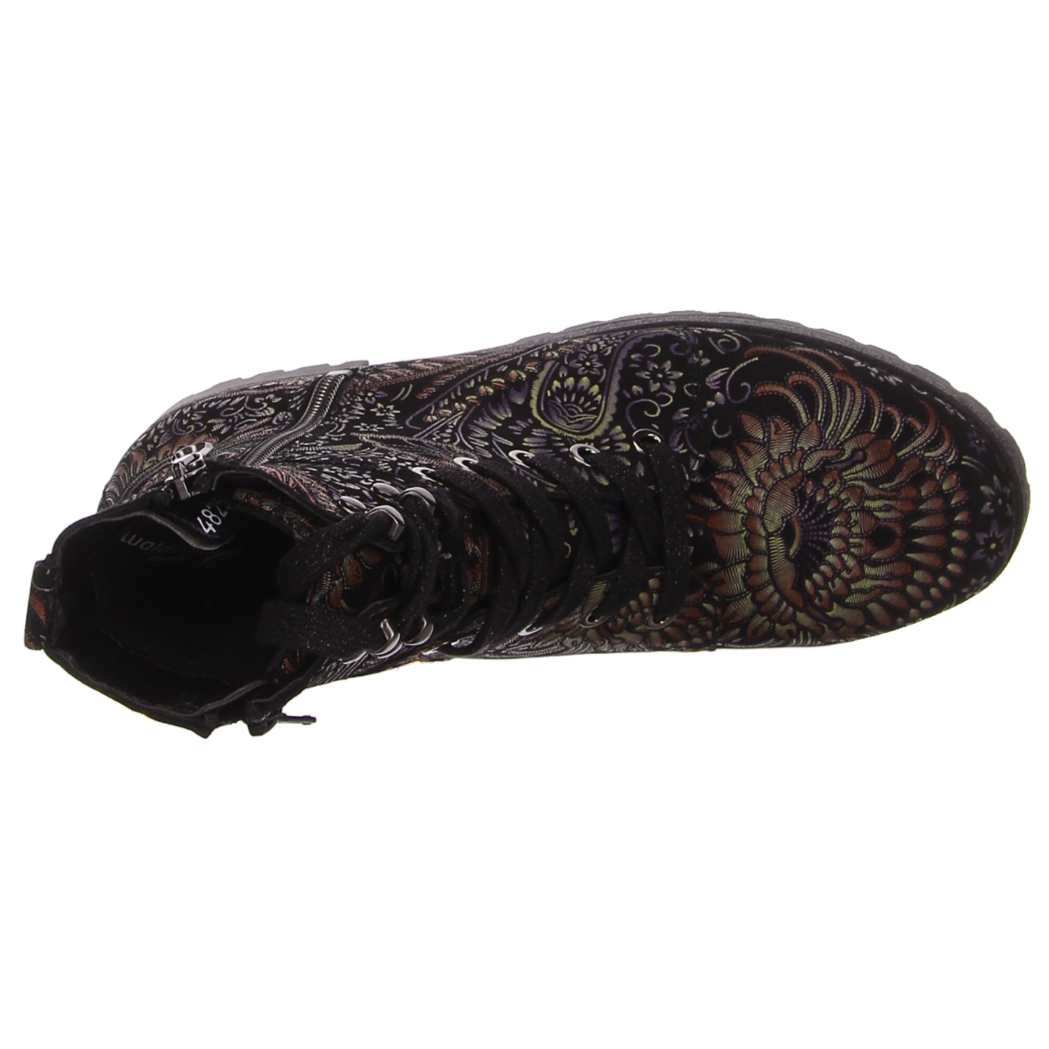 Waldläufer Schnürboots multi schwarz