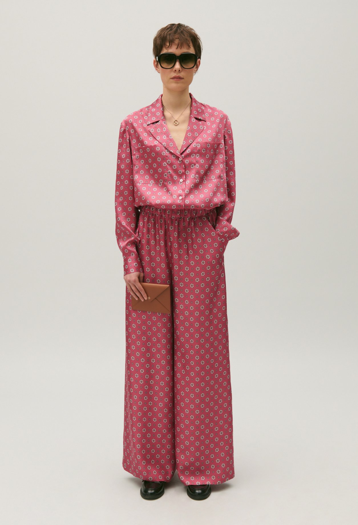Chemise satinee imprimee