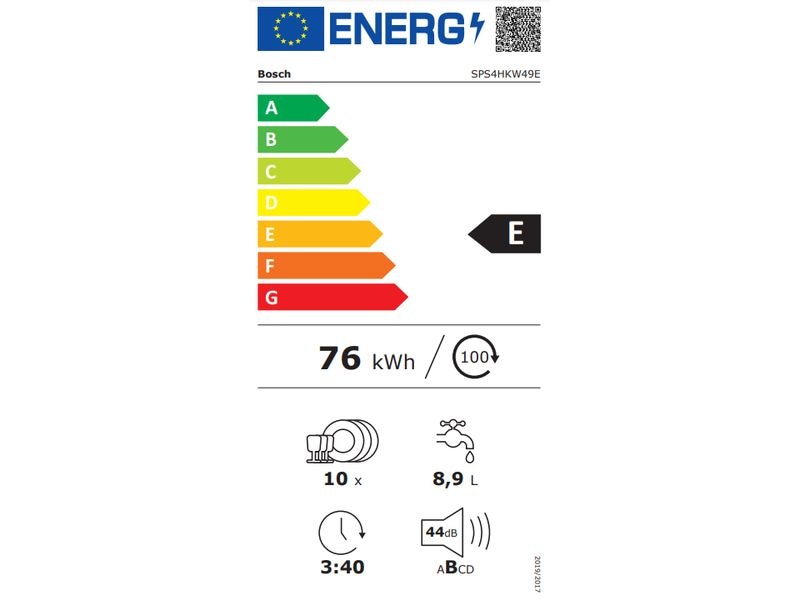 Bosch Geschirrspüler SPS4HKW49E Freistehender Geschirrspüler