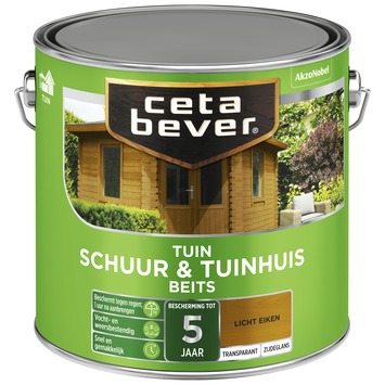 CetaBever Tuinbeits Schuur & Tuinhuis zijdeglans transparant licht eiken 2,5 liter