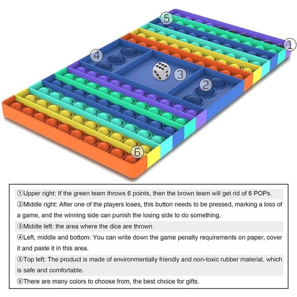 Pop it Game Plop Up Fidget - flotte fidget leker pop it leketøy sensorisk rektangel