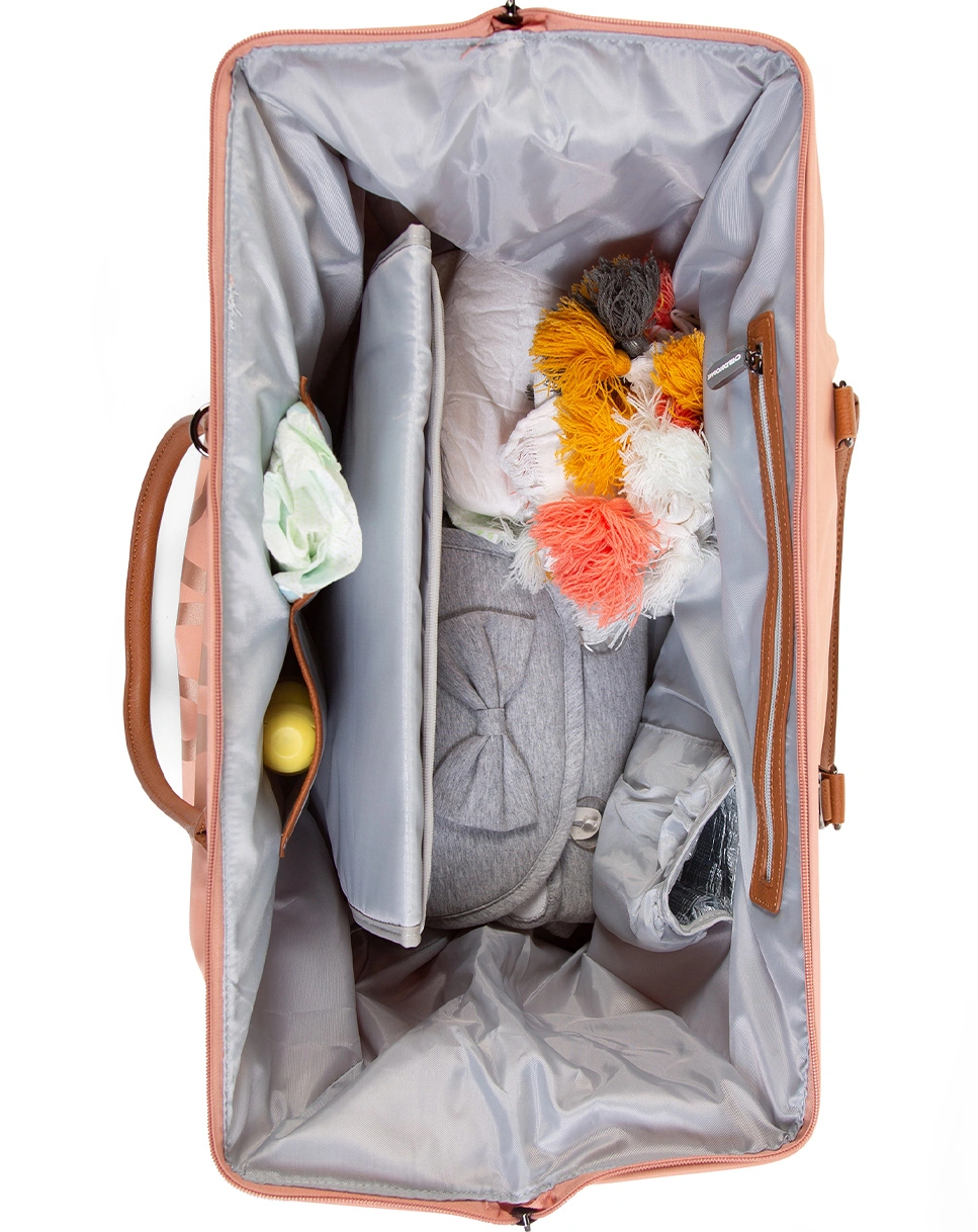 Wickeltasche MOMMY BAG (55x30x40) in kupfer/rosa