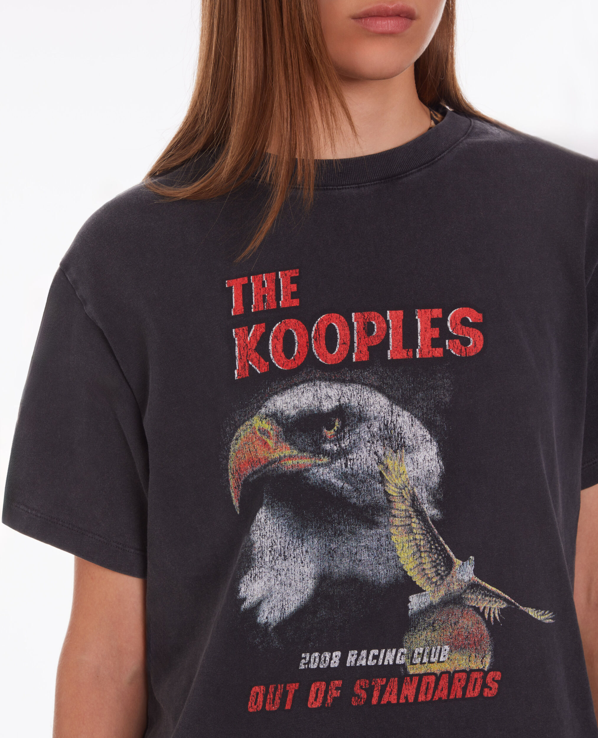T-shirt noir avec sérigraphie Eagle