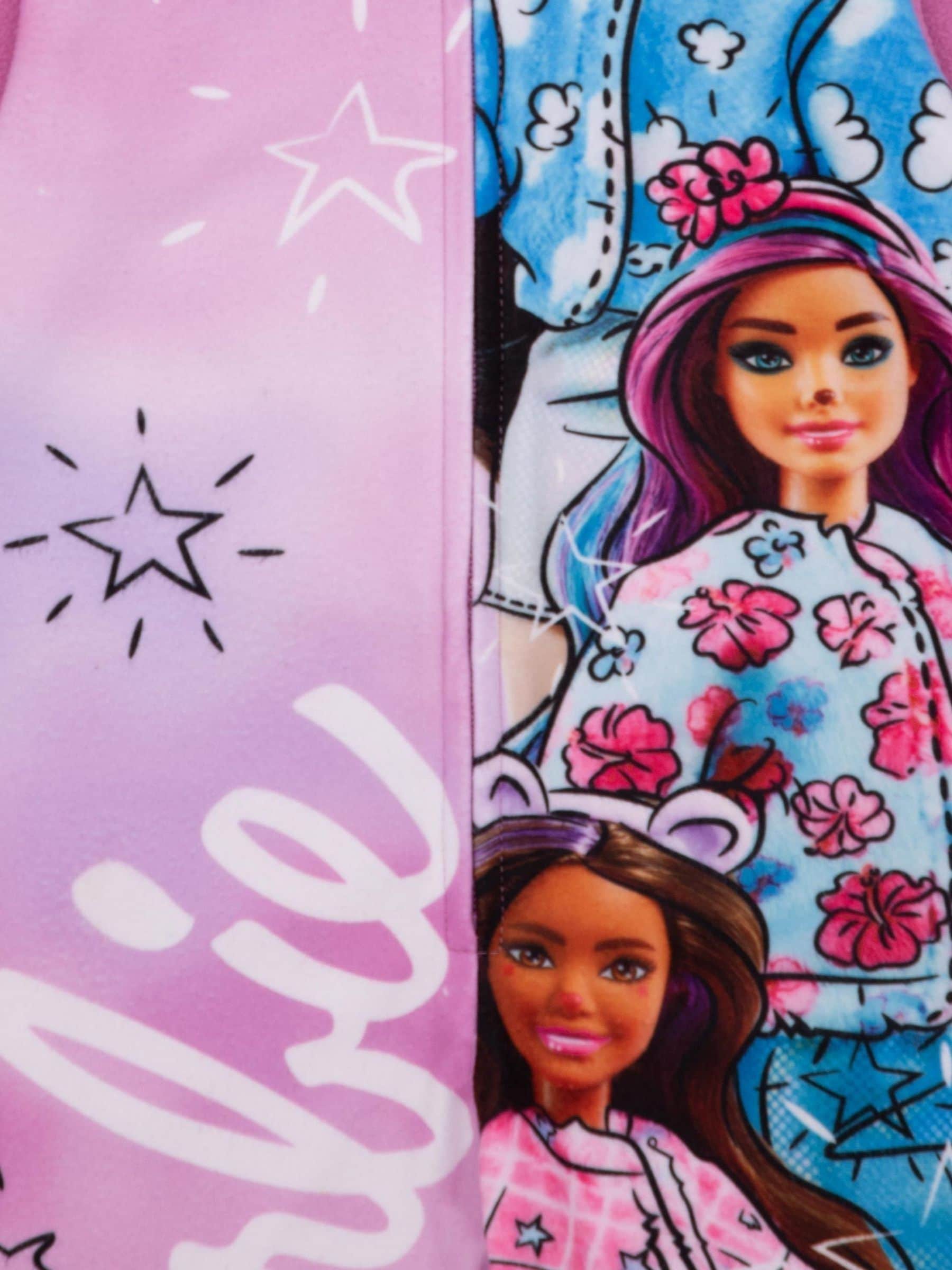Roze met Barbie - Vanilla Underground uniseks fleece all-in-one voor kinderen