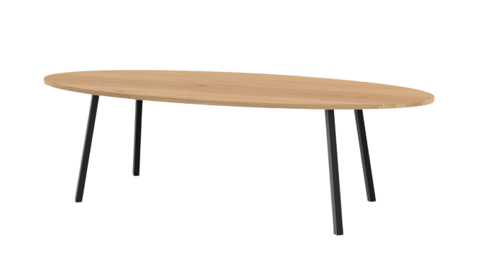 Studio HENK tafel New Classic Ovaal, zwart frame - Smart Collectie 240 x 120 cm | Eikenhout | Verjongde rand | Frame Zwart