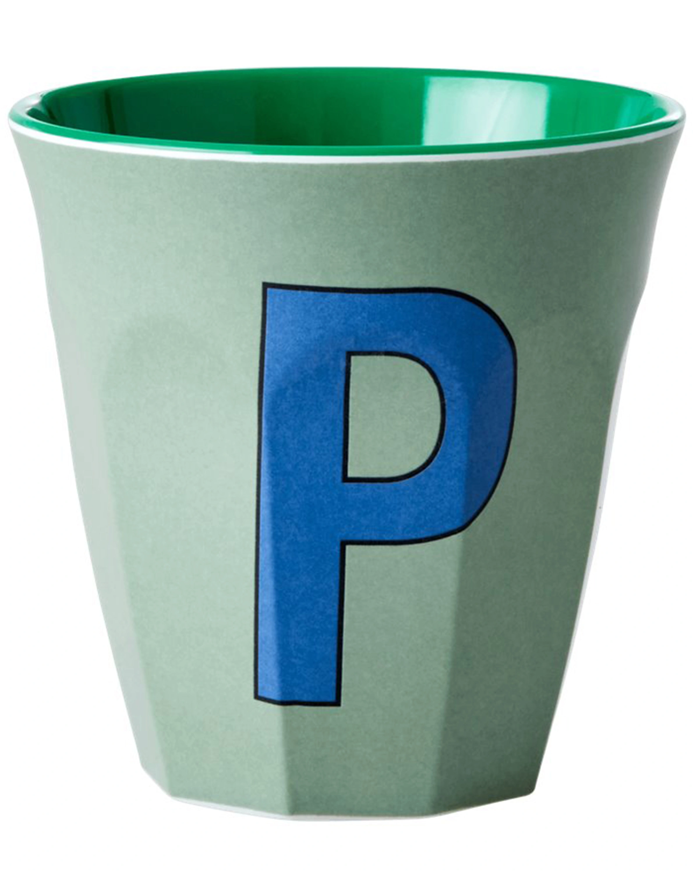 Melamin-Becher LETTER P - MEDIUM in khaki