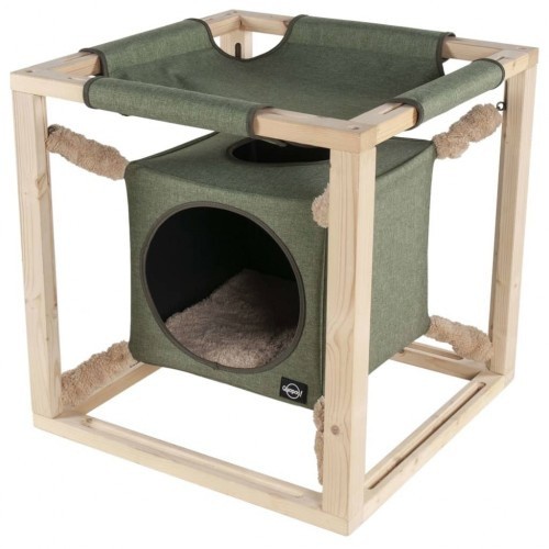 Cama tipo rede Catcube para gatos, verde