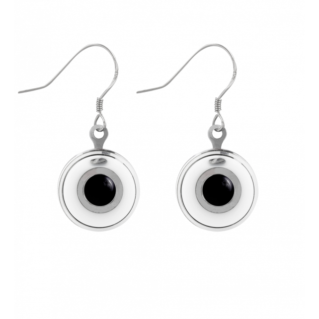 Boucles d'oreilles crochet en verre soufflé - Duo Milk