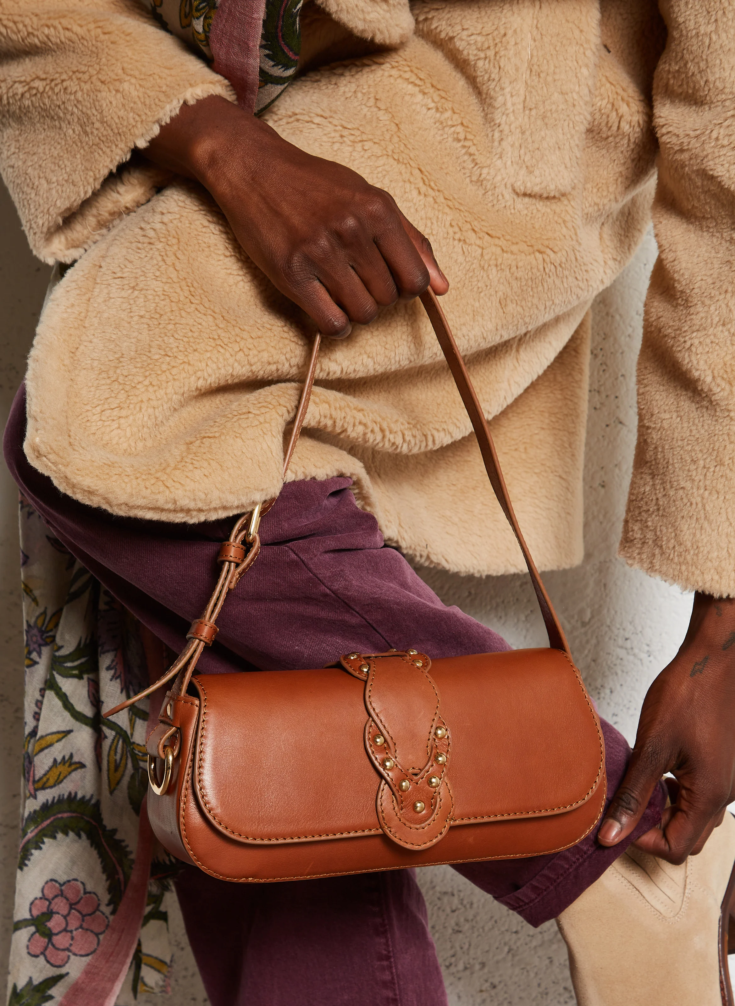 SOL - Sac baguette en cuir | Marron