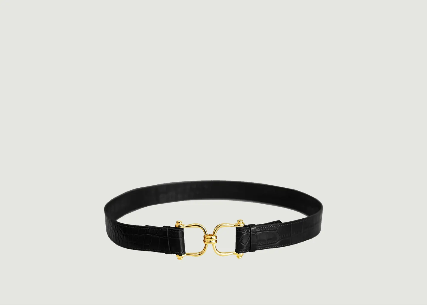 Ceinture Olympe Croco Noir Fauvette