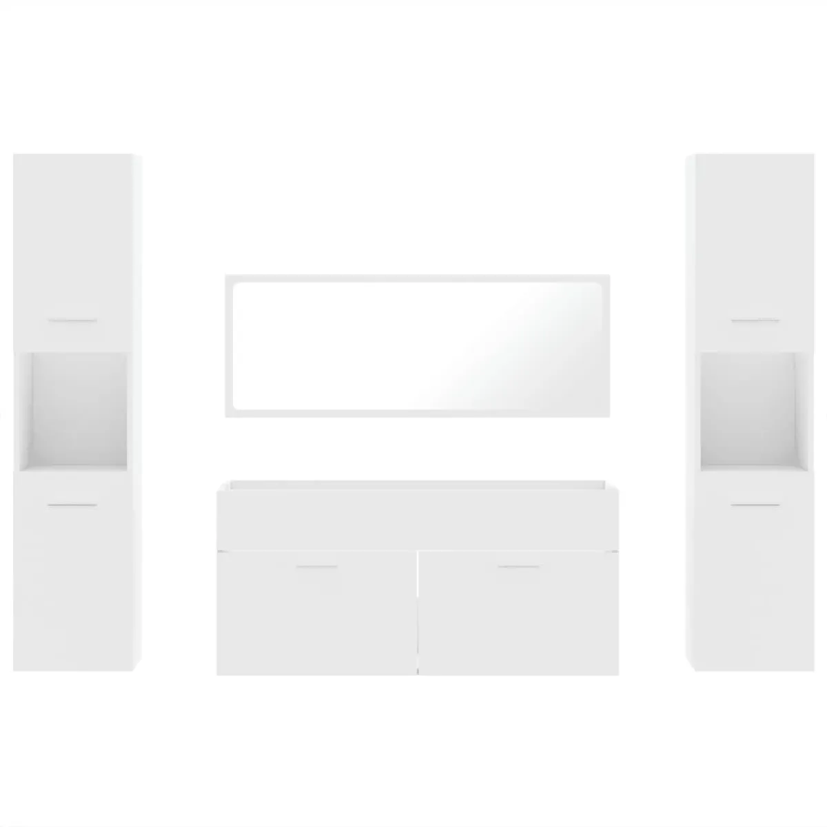 VidaXL Ensemble meubles salle de bain 4 pcs - Blanc
