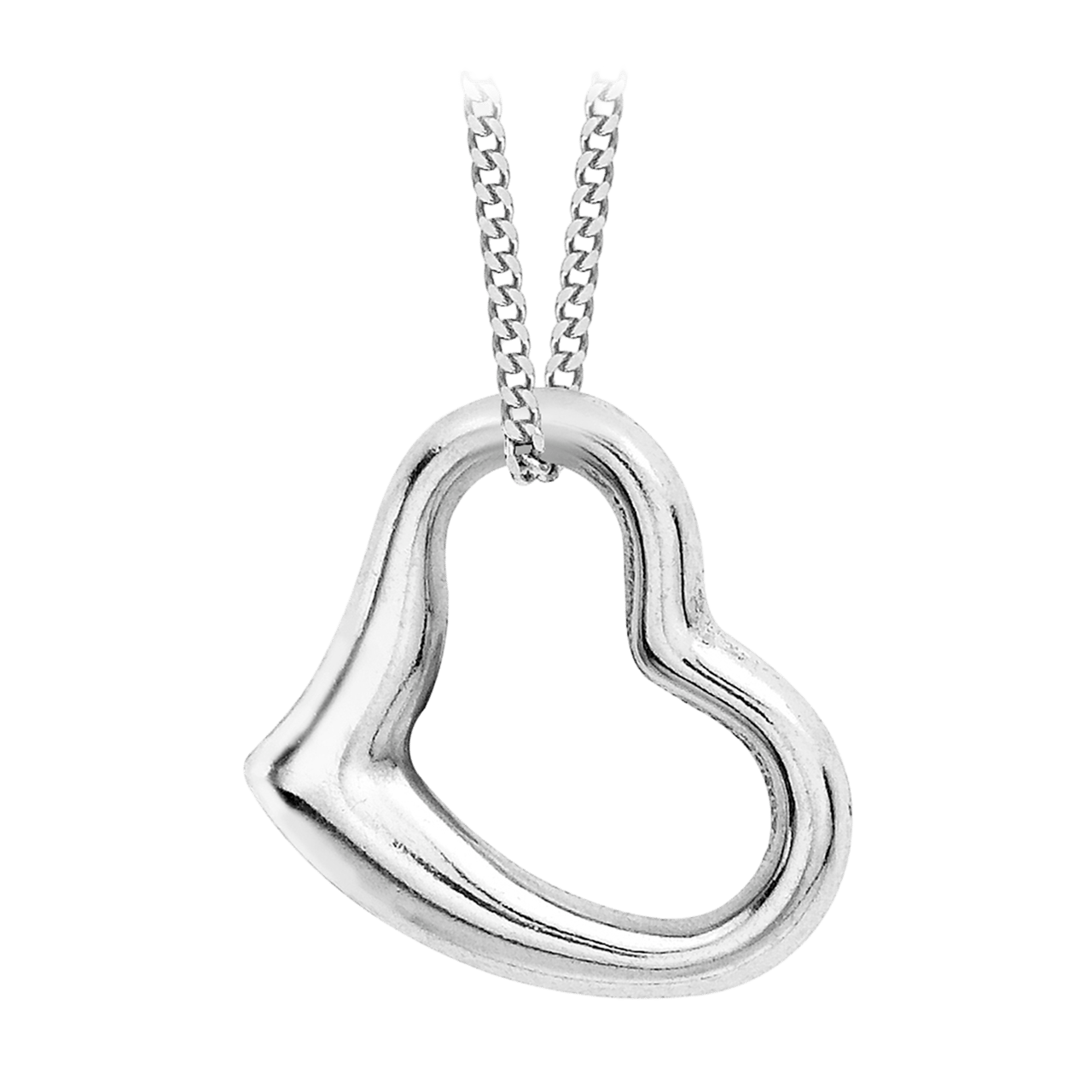 9 Karaat ketting met hanger open hart wit