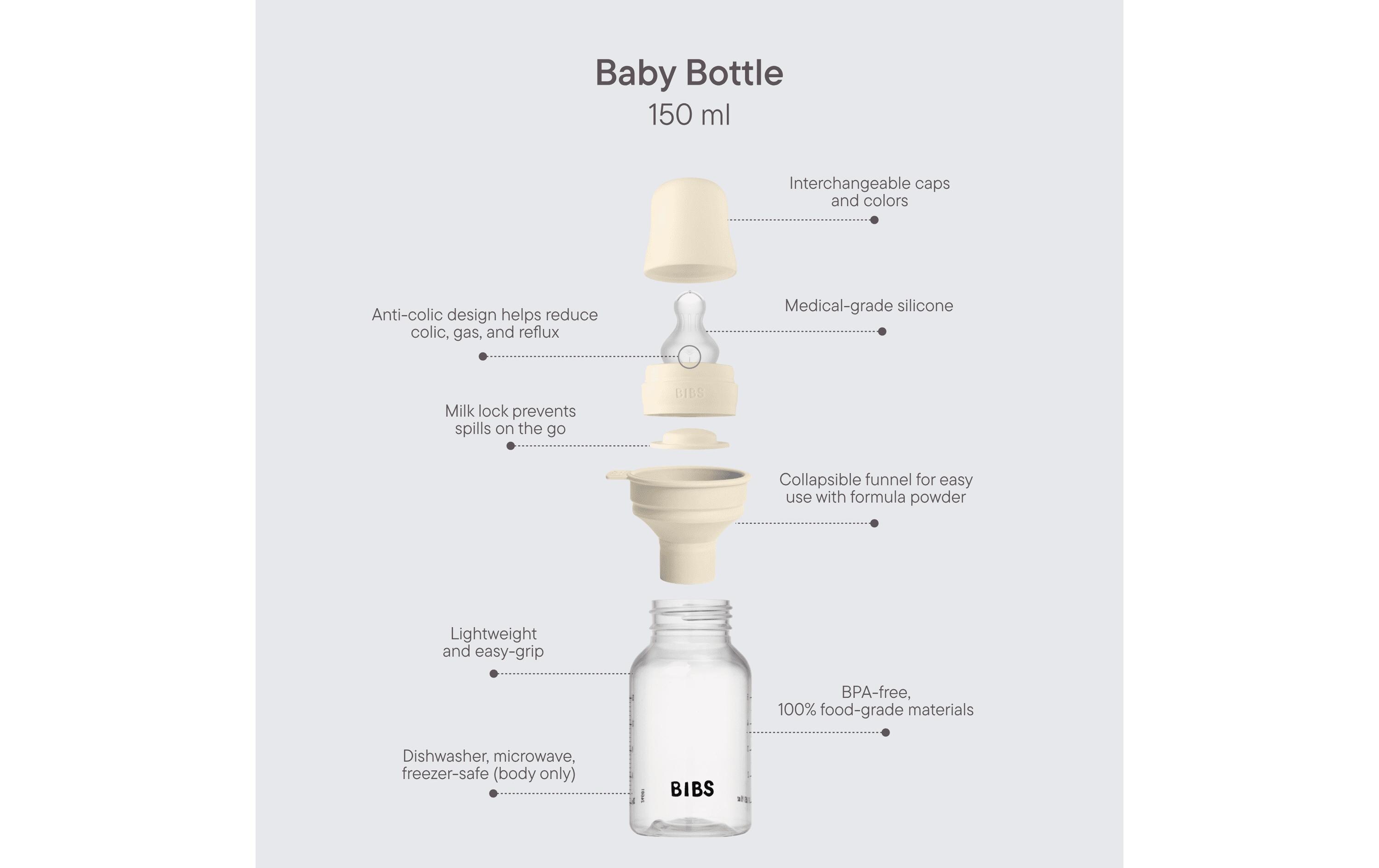 Baby Bottle Anti Colic Silicone Slow Flow Blush 150 mlBabyflasche für Komfort und Sicherheit