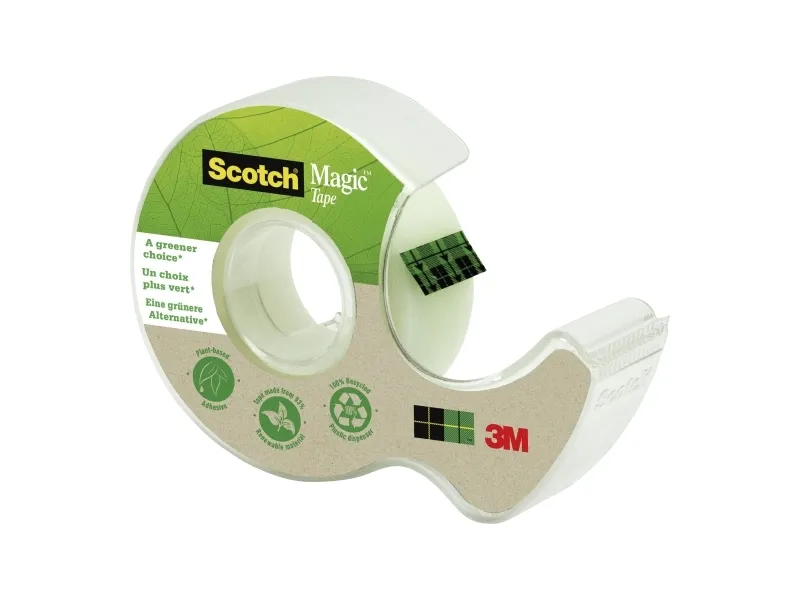 Tapedispenser, Scotch, Magic tape A Greener Choice, 19 mm x 33 m