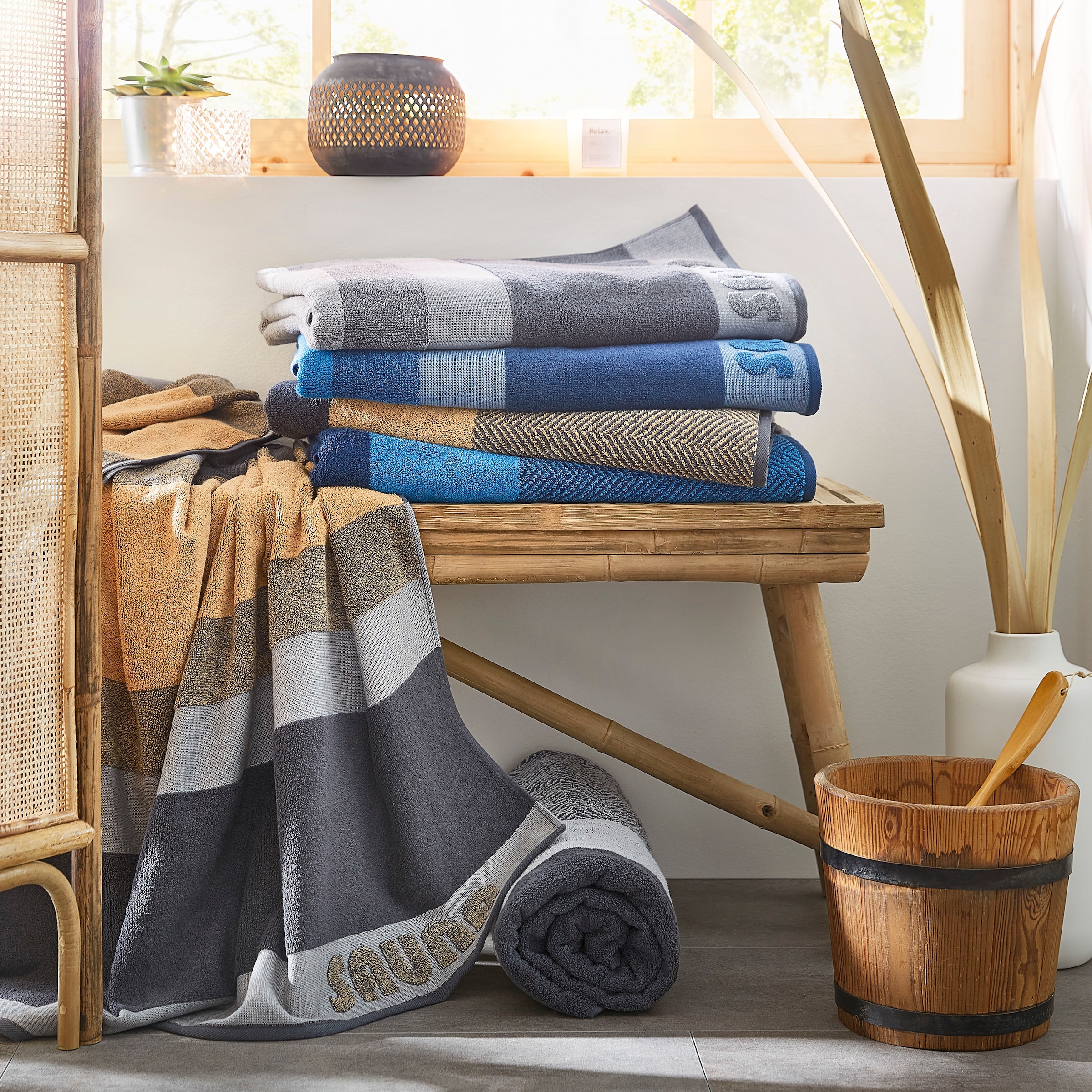 Dyckhoff Saunatuch »Two-Tone Stripe« Made in Germany, aus 100% Baumwolle, trocknergeeignet