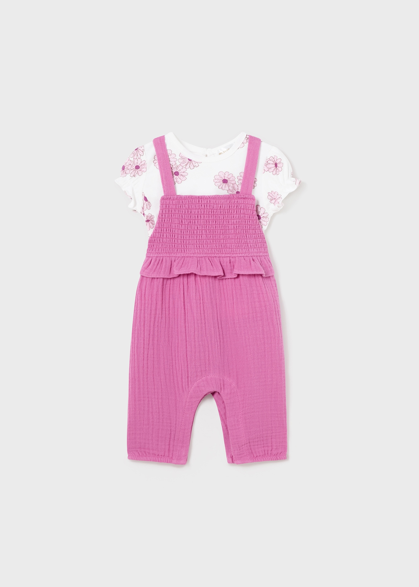 Conjunto de duas peças Better Cotton, jardineira comprida, tamanho recém-nascido Jade