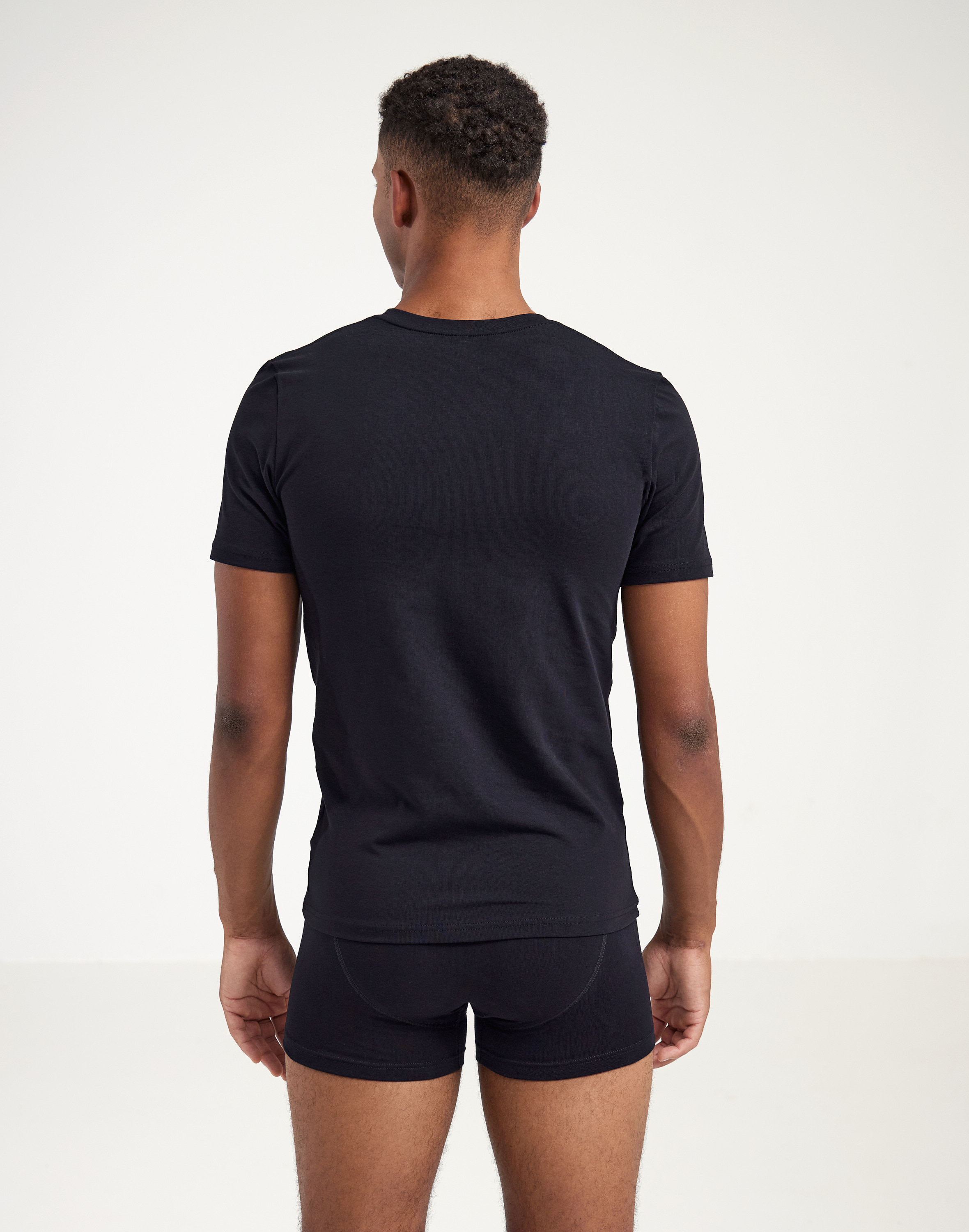 T-shirt met v-hals voor heren in Wit