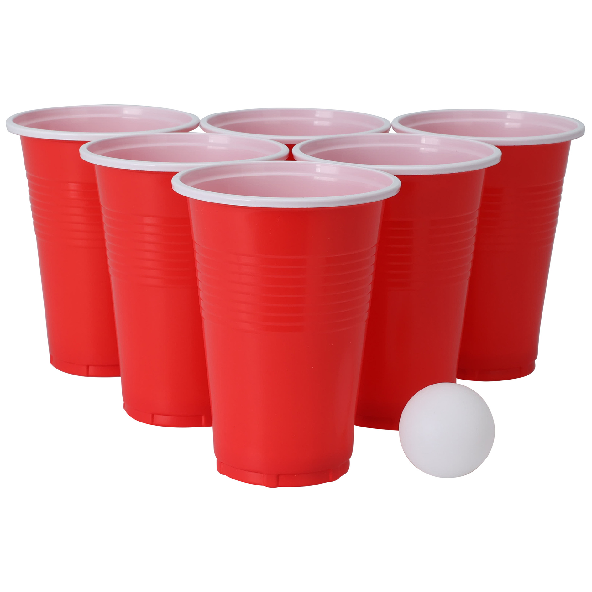 24-teiliges Bier-Pong-Spiel - rot-weiß