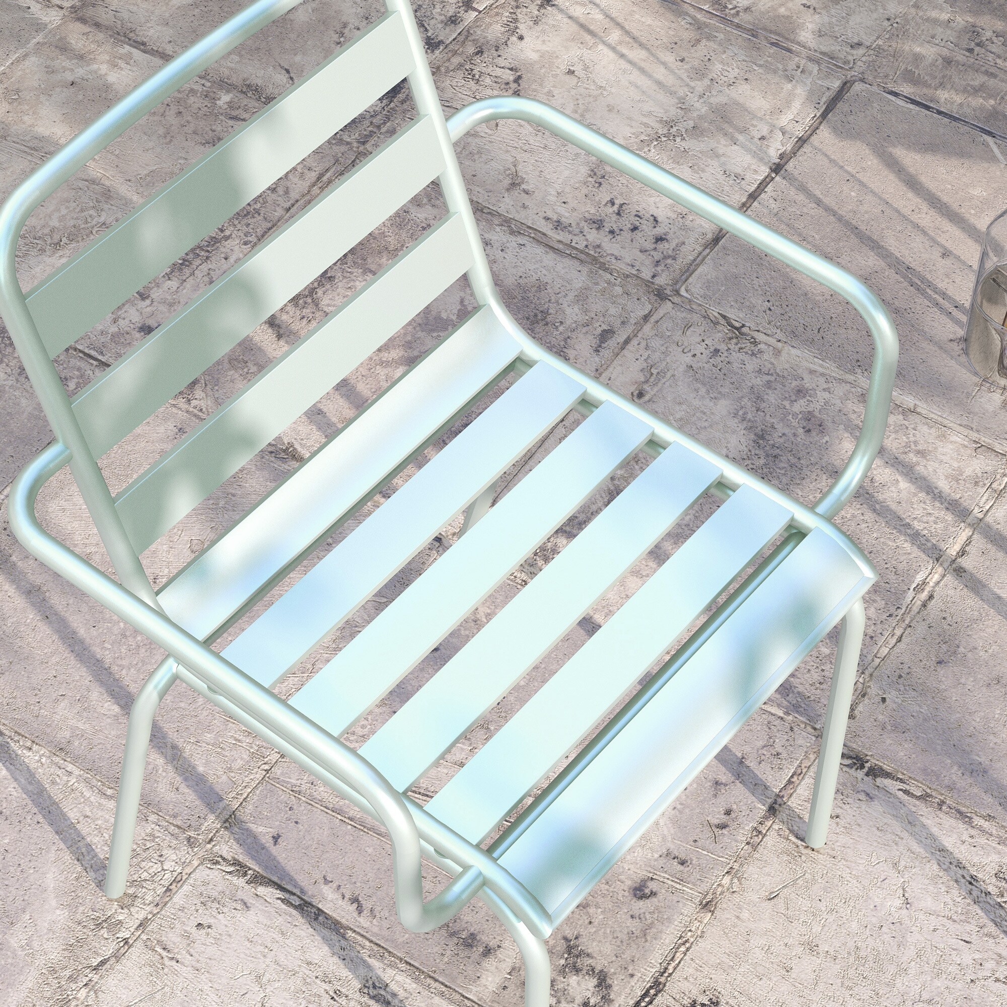Outsunny Gartenmöbel-Set mit 2 Stühlen grün 51L x 58B x 78H cm