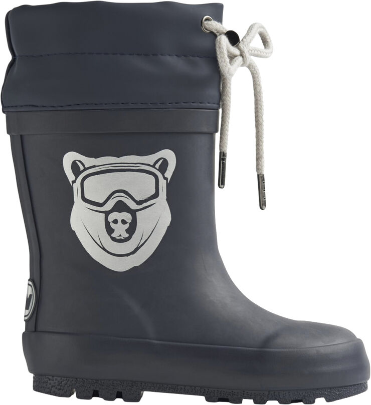 Wheat Rubber Boot Thermo Solid Navy bear