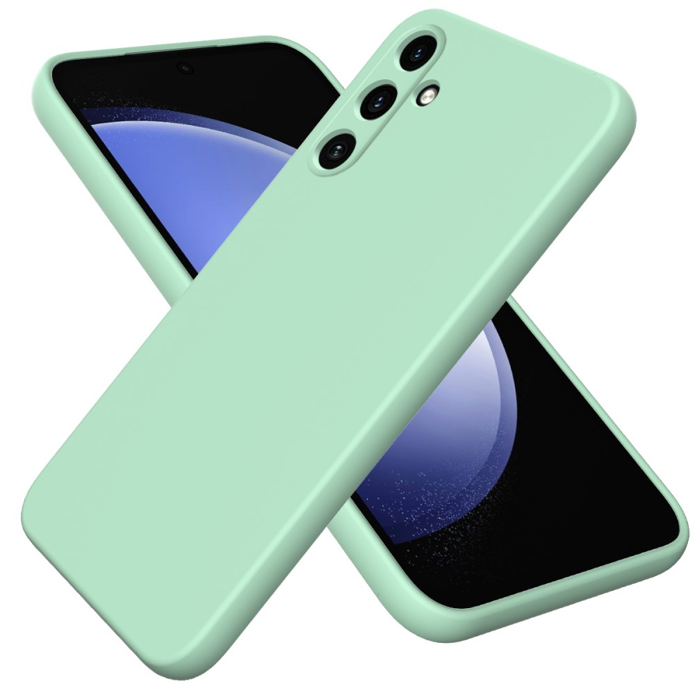 Samsung Galaxy A55 Silikon Case Hülle mit Kameraschutz   Handschlaufe - Türkis (Mint)