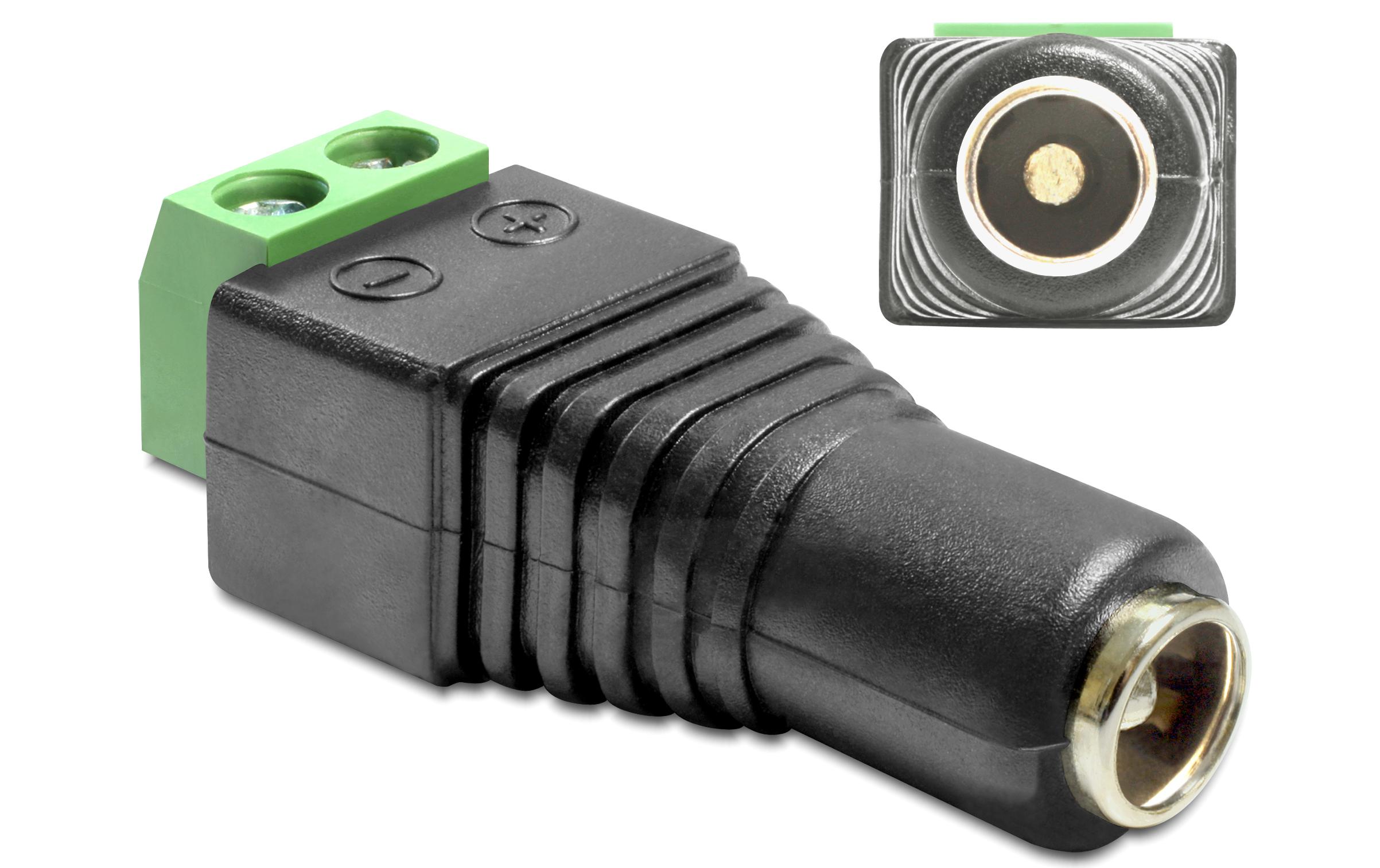 Hohlstecker DC 5.5 x 2.5 mm Buchse > Terminalblock 2 PinDelock Adapter DC 5.5 x 2.5 mm Buchse > Terminalblock 2 Pin