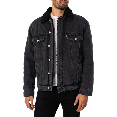 Schott - Chaqueta Vaquera De Sherpa Gris