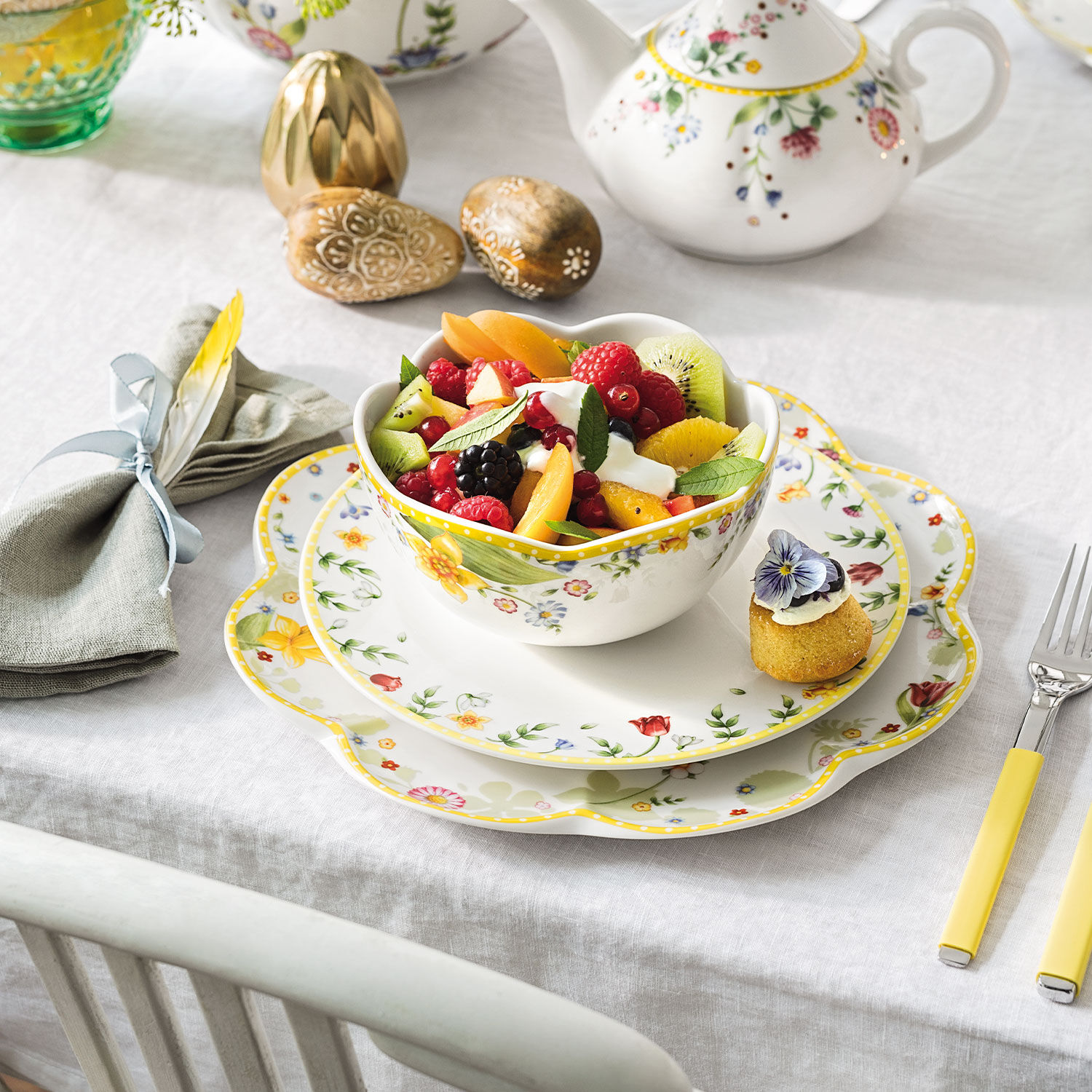 Spring Awakening Cereal bowl Yellow, 13.6 oz, Premium Porcelain