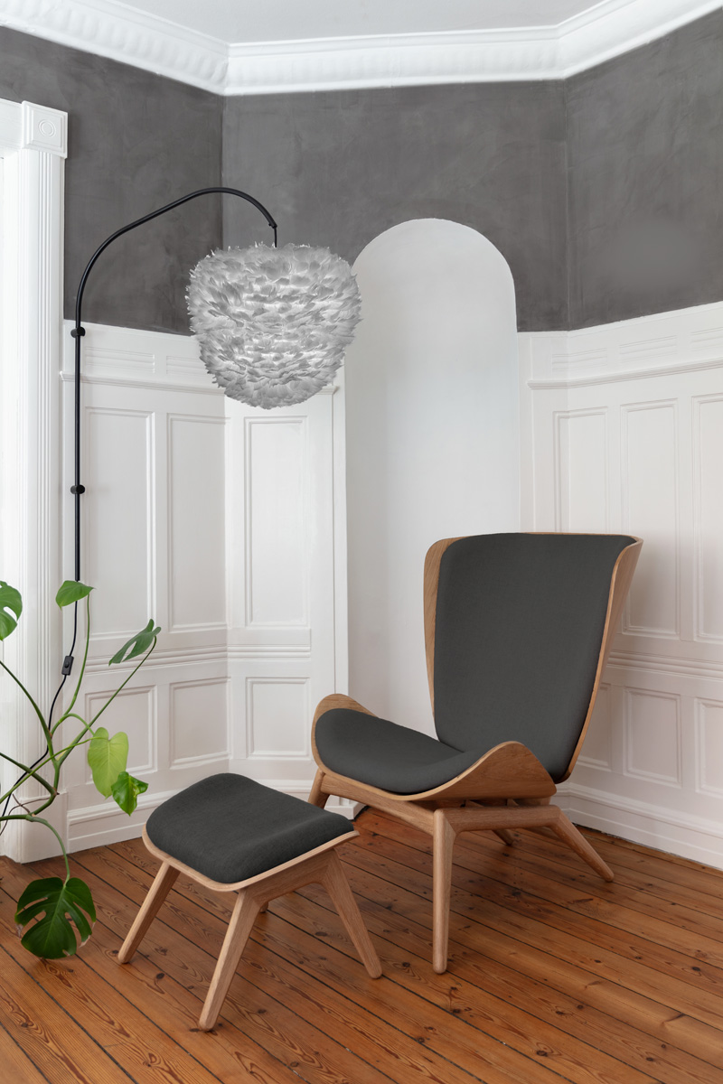 Ottoman houten voetenbank The Reader - naturel eiken Sterling