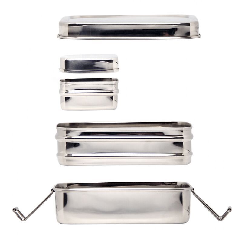 ECO Lunchbox - Silber / B: 14.0 cm x T: 10.0 cm x H: 7.0 cm