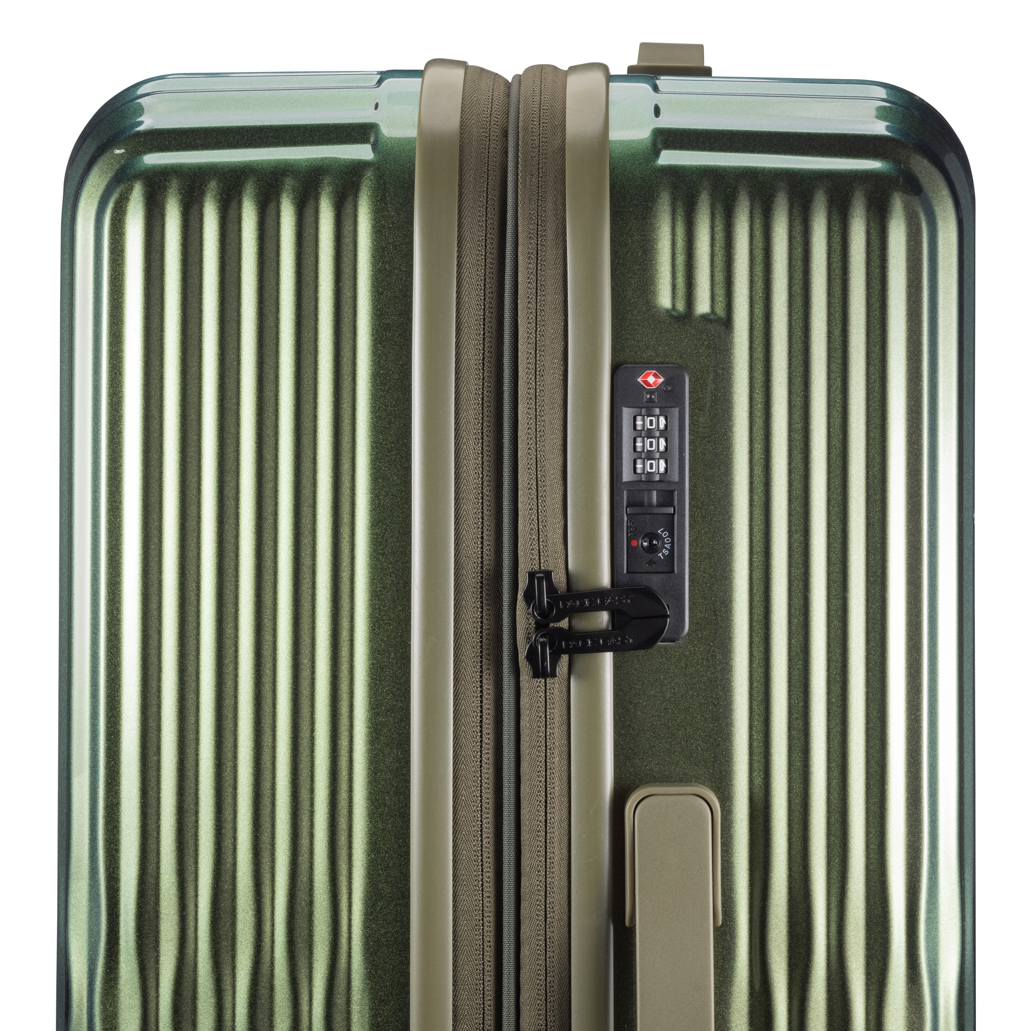 (Gr. L) 131L Flow Trolley Schalen Reisekoffer (9342GR) - Bronze Grün
