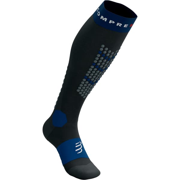 Chaussette de ski COMPRESSPORT ALPINE SKI FULL SOCKS BLACK/ESTATE BLUE