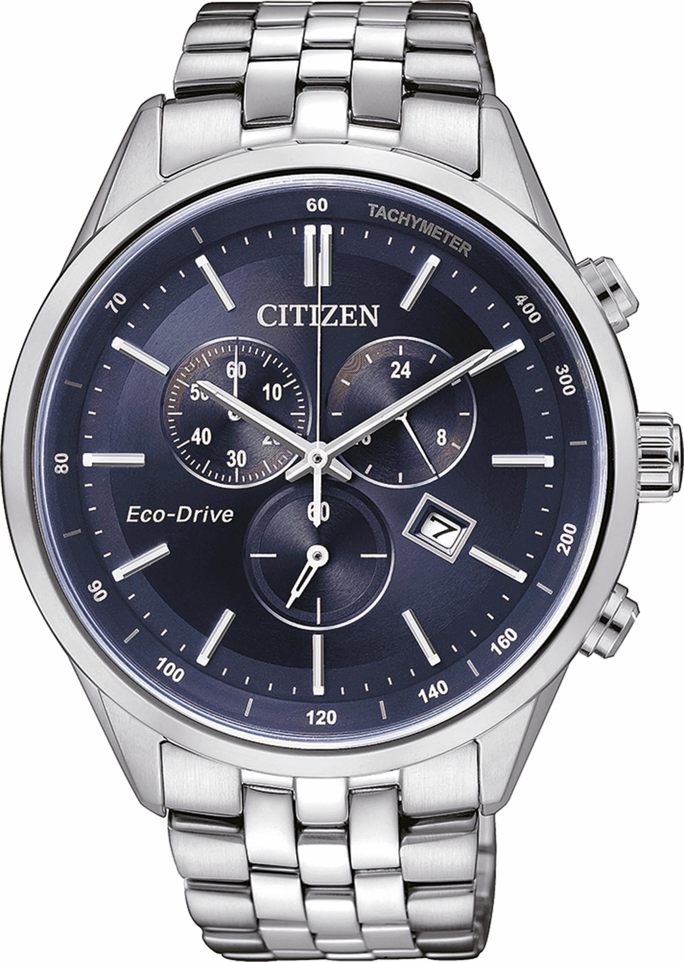 Citizen Chronograph Armbanduhr, Herrenuhr, Solar, Stoppfunktion, Edelstahlarmband