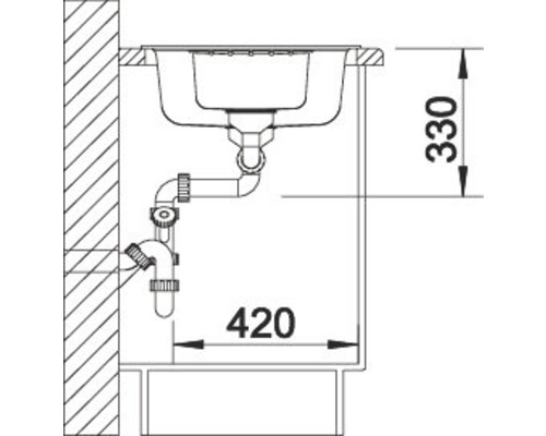 Blanco ZIA 6 S spoelbak 1000 x 500 mm vulkanisch grijs 527389