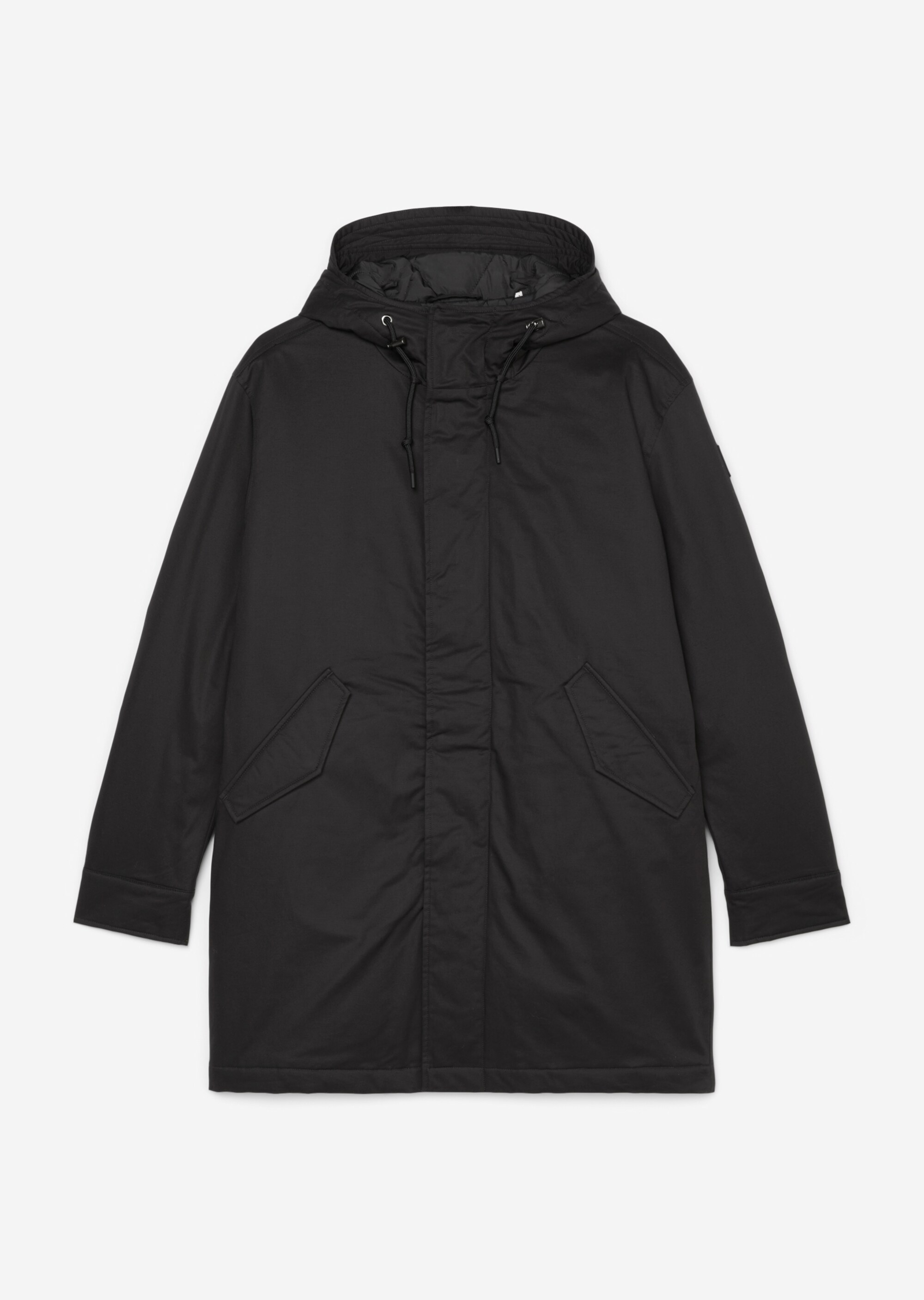 Wattierter Kapuzen-Parka regular aus Bio-Baumwolle mit Elasthan-Anteil