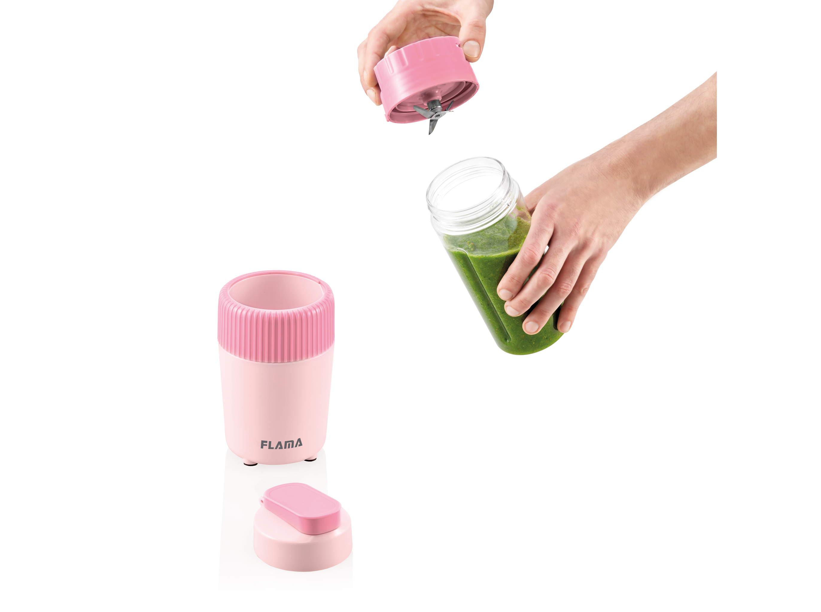 LIQUIDIFICADORA FLAMA 2223FL TO-GO CHERRY PINK 300W 0.6 L