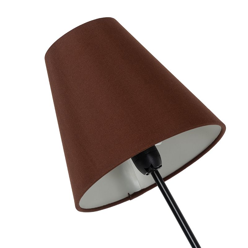 Design vloerlamp zwart met stoffen kappen 3-lichts - Melis