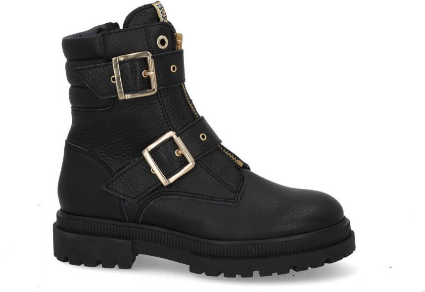 Red Rag leren enkelboots zwart