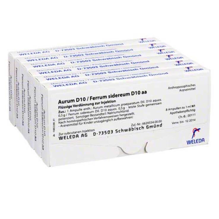 Aurum D10 / Ferrum sidereum D10 aa Ampullen, 48X1 ml