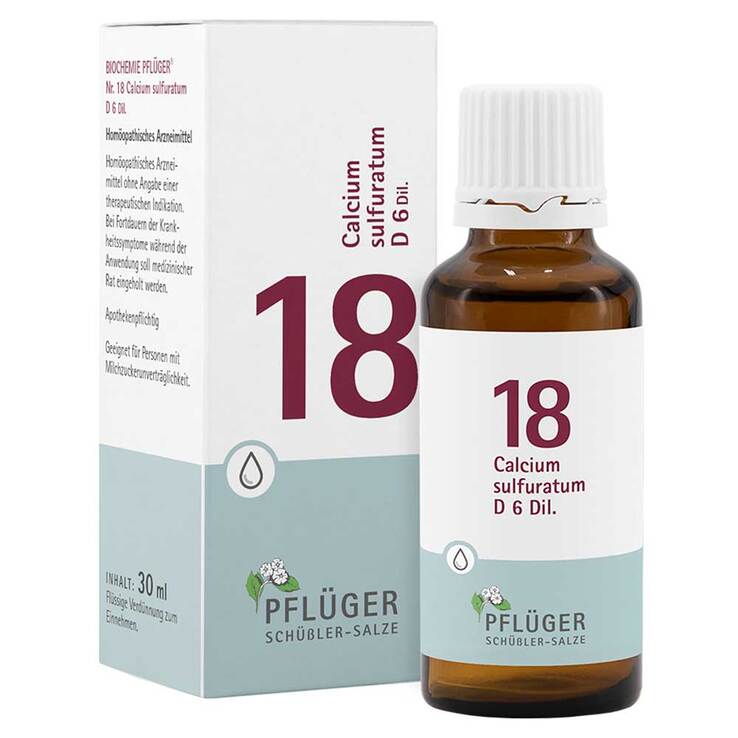 Biochemie Pflüger 18 Calcium sulfuratum D 6 Tropfen, 30 ml