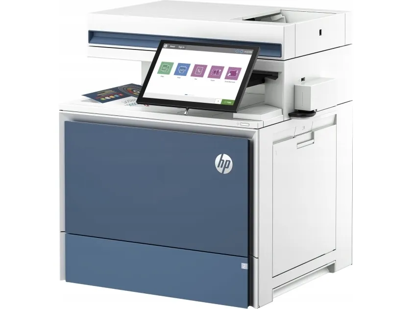 HP LaserJet Enterprise Flow MFP 5800zf - Multifunktionsprinter - farve - laser - Legal (216 x 356 mm) (original) - A4/Legal (medie) - op til 43 spm (kopiering) - op til 43 spm (udskriver) - 650 ark - 33.6 Kbps - Gigabit LAN, USB 2.0 vært, USB 3.0, US