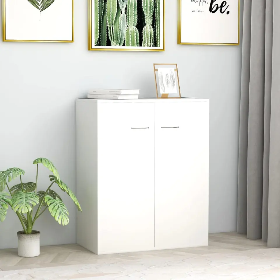 vidaXL - Dressoir - Wit - Bewerkt hout