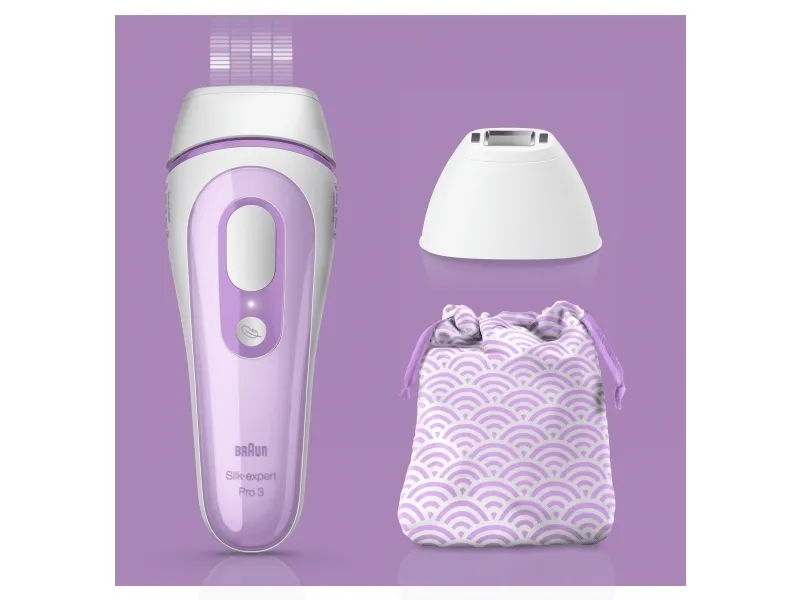 Braun Silk-expert Pro 3 PL3132 - Hårfjerningssystem - hvid/lilla - med Venus Divine barbermaskine