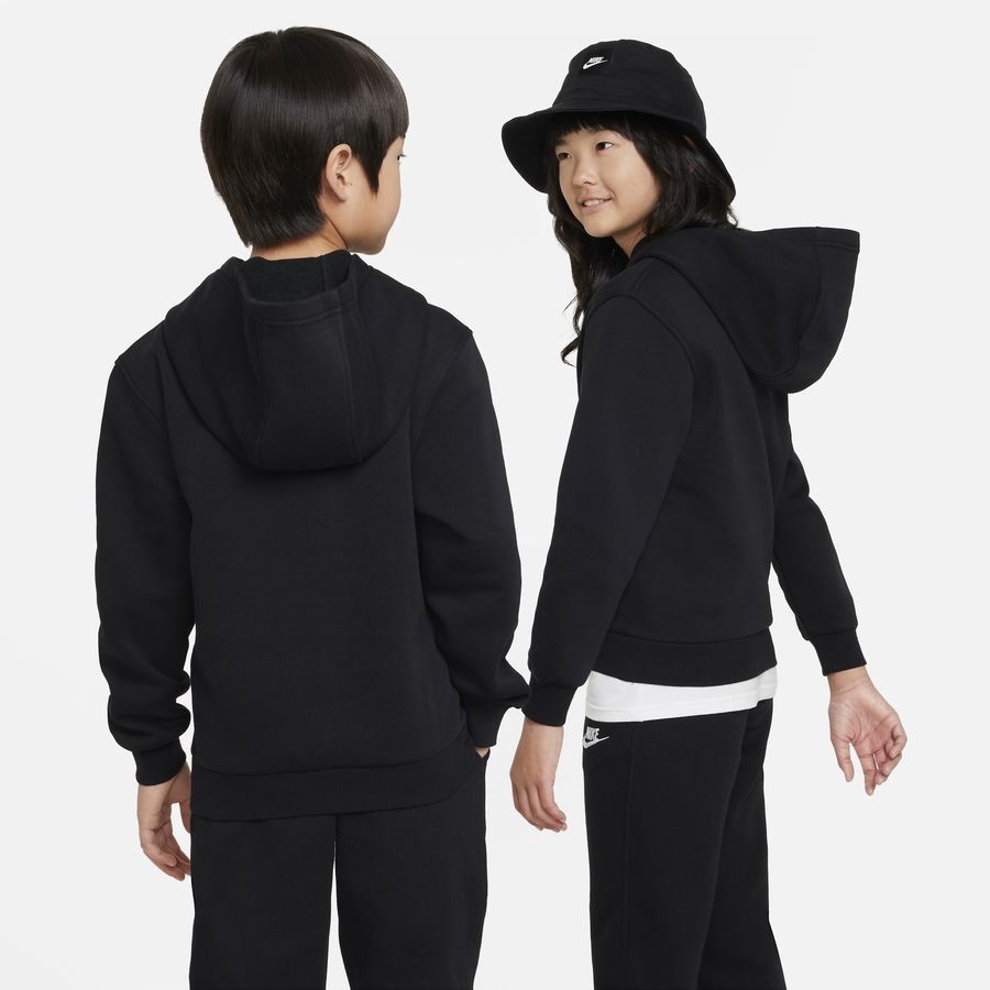 Nike Sweat à Capuche NSW Club Fleece - Noir/Blanc Enfant