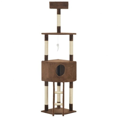 Arranhador para gatos com poste de sisal, marrom