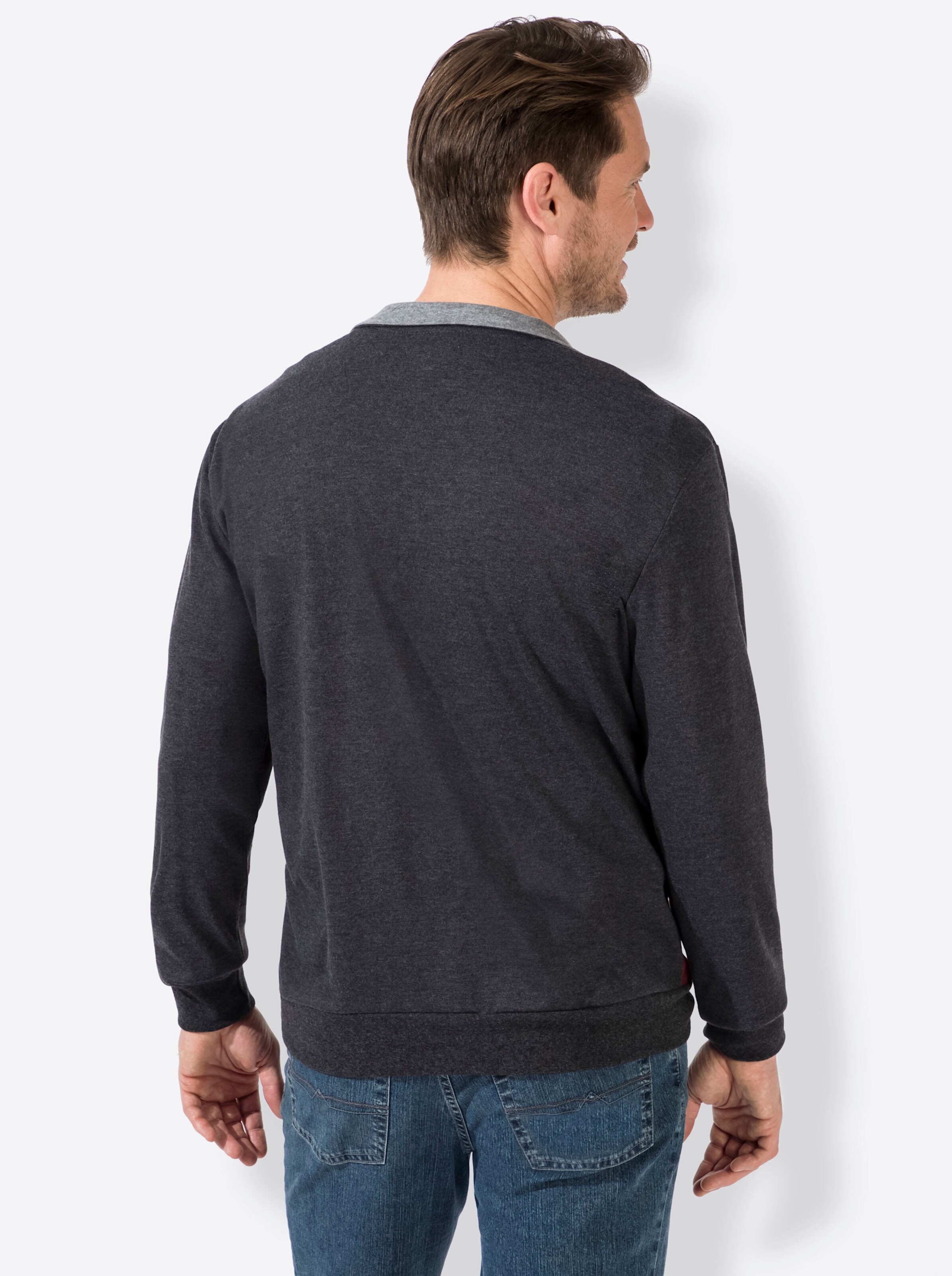 Catamaran Sweatshirt in rot-anthrazit