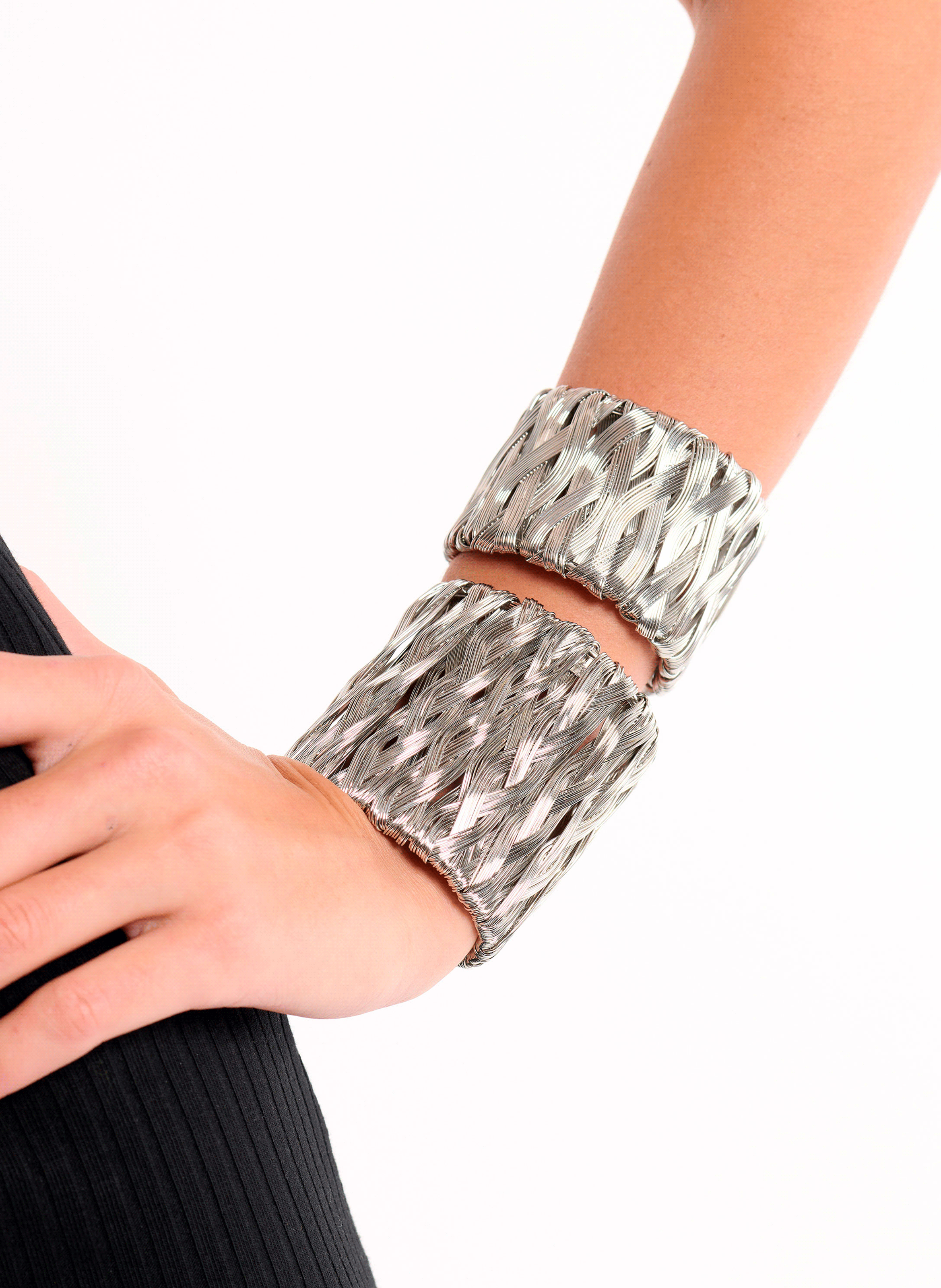 KANEY - Bracelet jonc torsadé en laiton | Argent